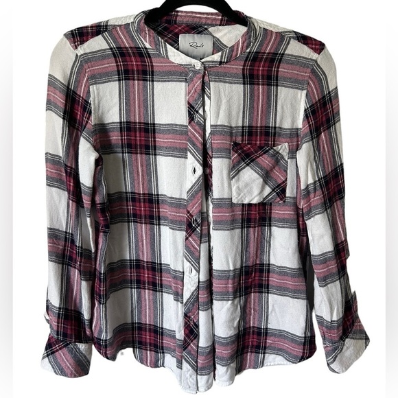 RAILS Women’s Hunter Plaid Button-Down Shirt- White Midnight Rose/ Size Small - Picture 5 of 13